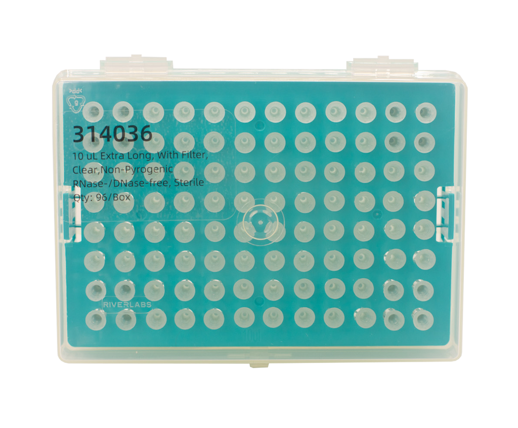 10 µL Filtered Universal Pipette Tips, Racked, Sterile